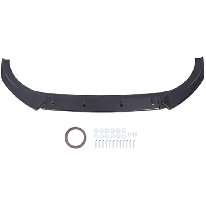 Brilluxa Front Bumper Lip, Glossy Black 3-Section Splitter, Racing Style Spoiler Kit, Compatible with Audi S Line 8V Pre-Facelift 2013-2016, Front Splitter Body Kit Replacement - Image 1