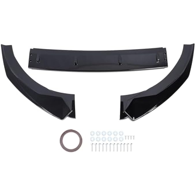 Brilluxa Front Bumper Lip, Glossy Black 3-Section Splitter, Racing Style Spoiler Kit, Compatible with Audi S Line 8V Pre-Facelift 2013-2016, Front Splitter Body Kit Replacement - Image 5