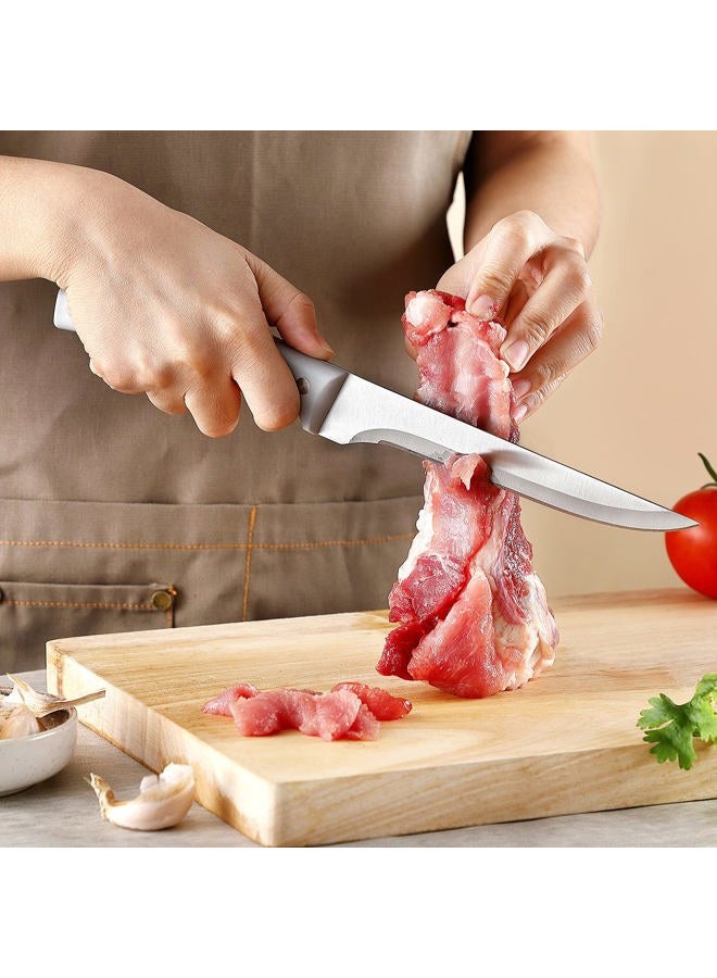 VITUER 6PCS Fillet Knives (3PCS Filet Knife and 3PCS Knife Cover), 6 Inch Curved Boning Knife for Meat, Fish, Poultry, Cutting, Trimming, German Steel, PP Handle - Image 4