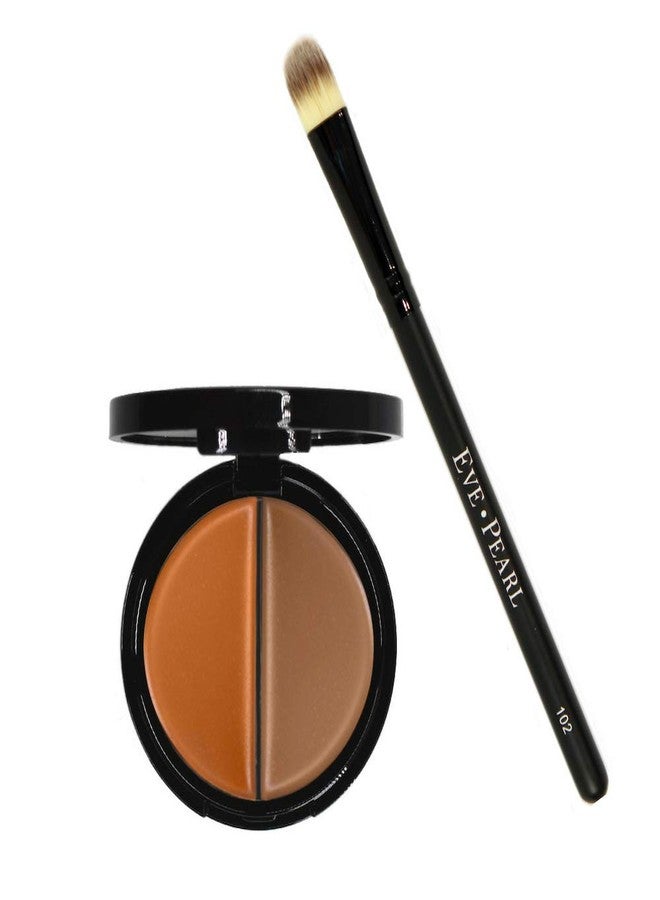 EVE PEARL Dual Salmon Concealer And 102 Concealer Brush Full Coverage Under Brighten Eye Concealer Brush Set Makeup Kit (Deep) - Image 1