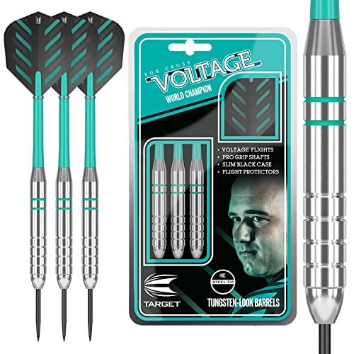 Target Darts Rob Cross Silver Voltage 24G Brass Steel Tip Darts Set - Image 1