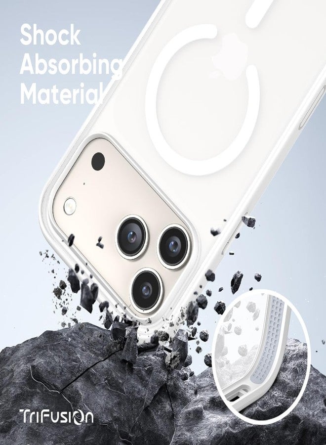 FLOLAB Surtect Tri-Fusion Magnetic for iPhone 17 Pro Case Protective Slim Design Magsafe Compatible Military Grade - White Clear Matte Translucent - Image 2
