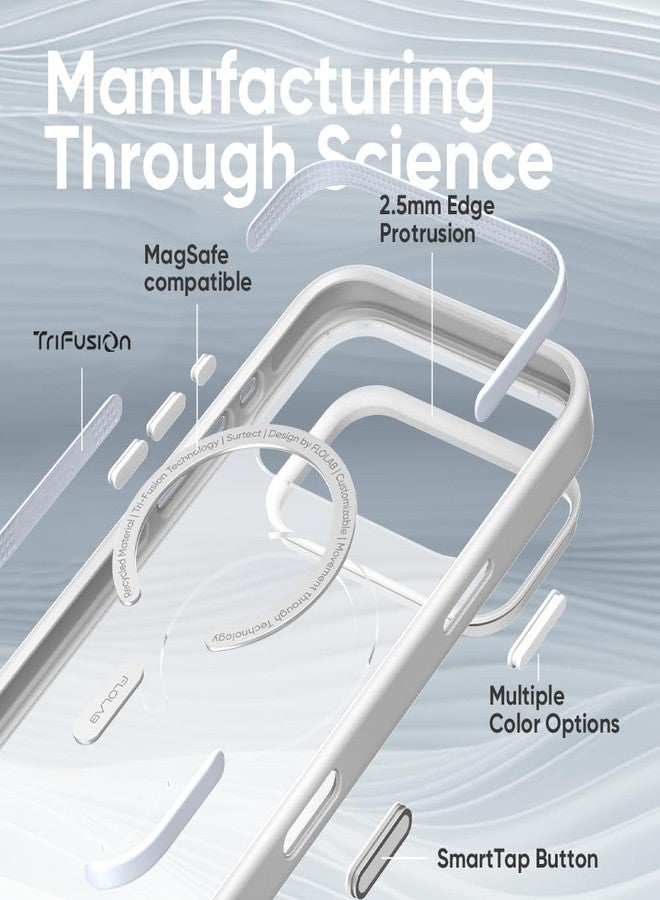 FLOLAB Surtect Tri-Fusion Magnetic for iPhone 17 Pro Case Protective Slim Design Magsafe Compatible Military Grade - White Clear Matte Translucent - Image 3
