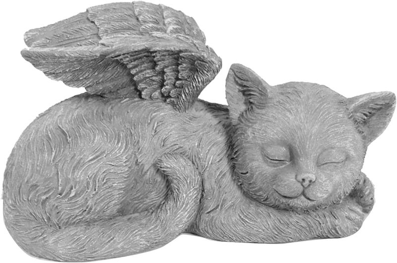 klarako Pet Memorial Statue, Dog Cat Angel Shape Sleeping State Memorial Hand Carved Garden Sculpture Vivid Pet Supply for Gravestone Ornament Tombstone Decoration Memento Pet Home - Image 1