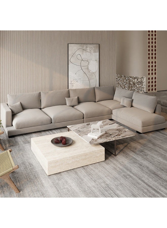 Al Home Linen Classic L-Shaped Sofa by Alhome - 320x190x80x95 cm - Image 3