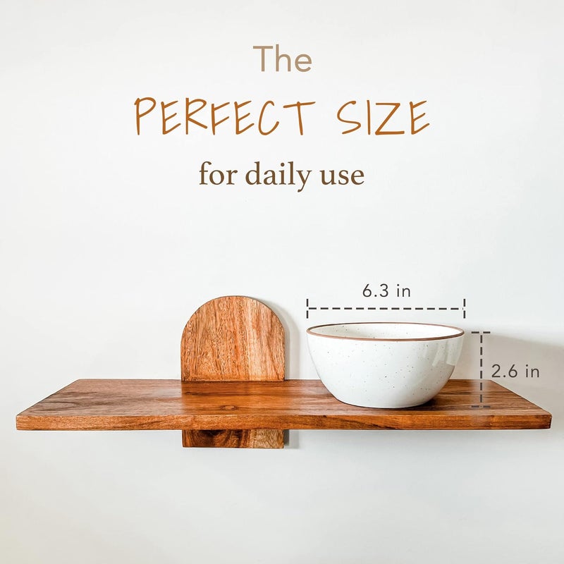 Mora Ceramic Bowls For Kitchen, 28oz - Bowl Set of 4 - For Cereal, Salad, Pasta, Soup, Dessert, Serving etc - Dishwasher, Microwave, and Oven Safe - For Breakfast, Lunch and Dinner - Vanilla White - Image 2