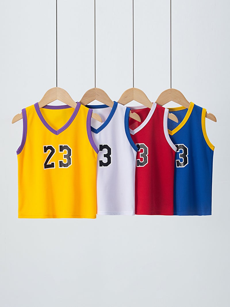 4-Piece Children'S Short-Sleeved Shorts Casual Sports Fashion Basketball Suit Boys And Girls Comfortable All-Match T - Image 2