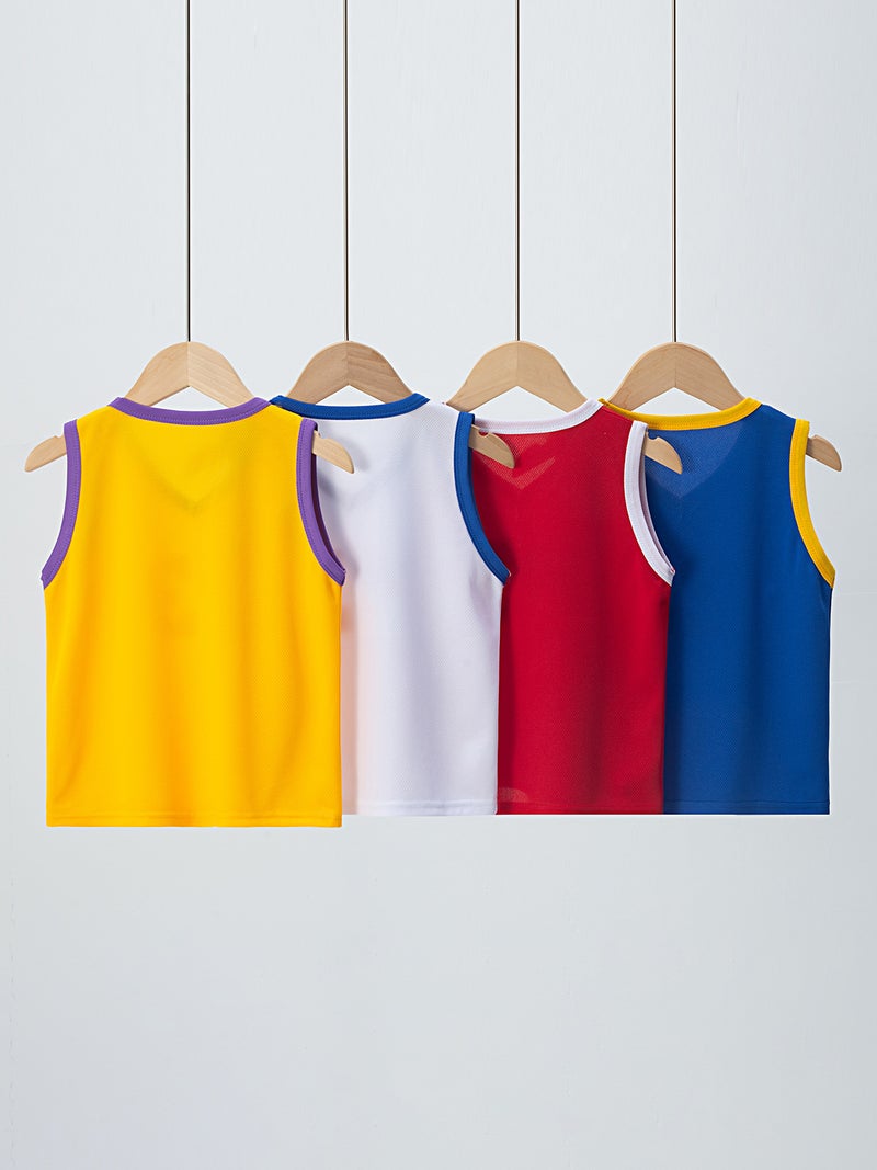 4-Piece Children'S Short-Sleeved Shorts Casual Sports Fashion Basketball Suit Boys And Girls Comfortable All-Match T - Image 3