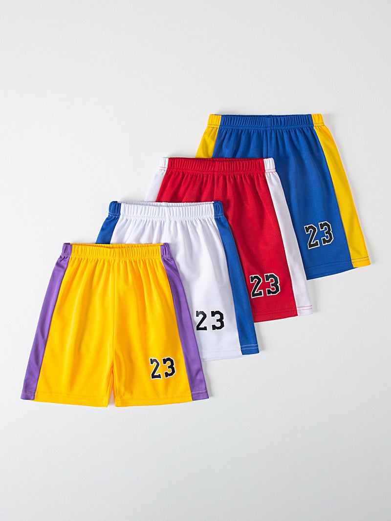 4-Piece Children'S Short-Sleeved Shorts Casual Sports Fashion Basketball Suit Boys And Girls Comfortable All-Match T - Image 1