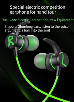 Generic gaming headset in-ear wired Type-c interface elbow high sound quality callable headset green  - Image 2