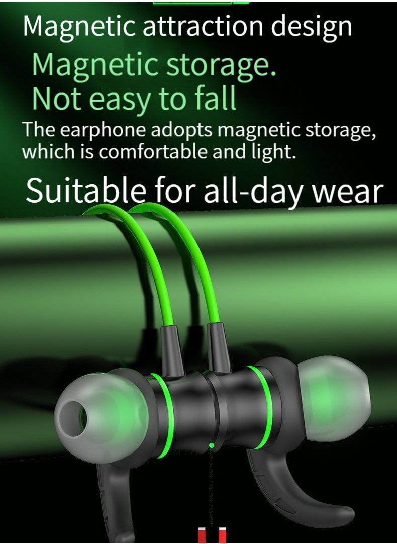 gaming headset in-ear wired Type-c interface elbow high sound quality callable headset green