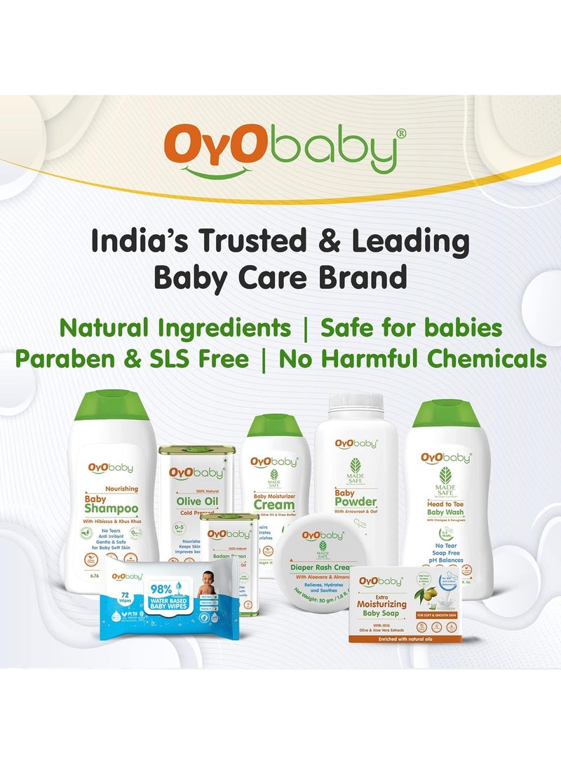 OYO BABY Nourishing Daily Moisturizing Baby Shampoo Tear Free Formula with Hibiscus Khus & Lemon 200ml - Image 3
