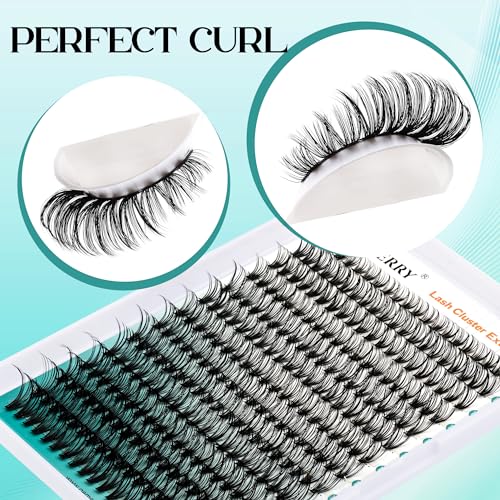 GEMERRY Eyelash Extension Kit Thick Curl Fluffy Clusters Kit With Lash Bond and Seal, Tweezers, DIY Lash Extension (80P-10-18mm) - Image 2