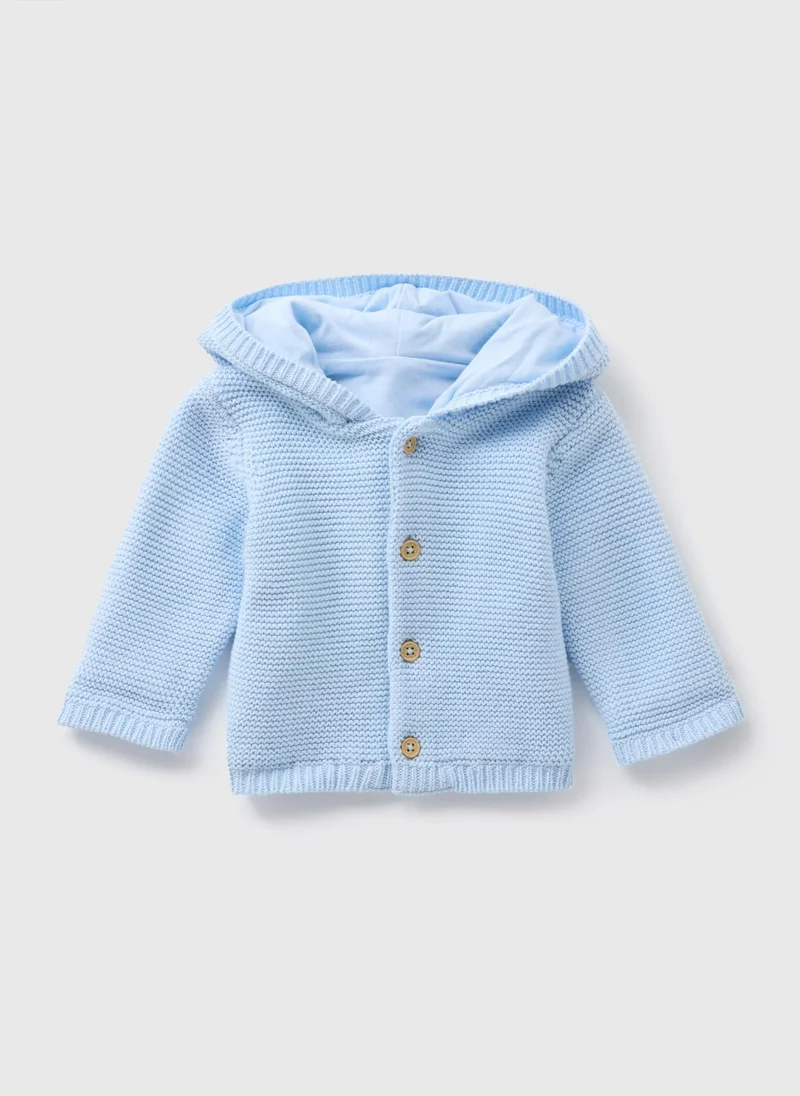 Matalan Baby Blue Jersey Lined Knitted Cardigan