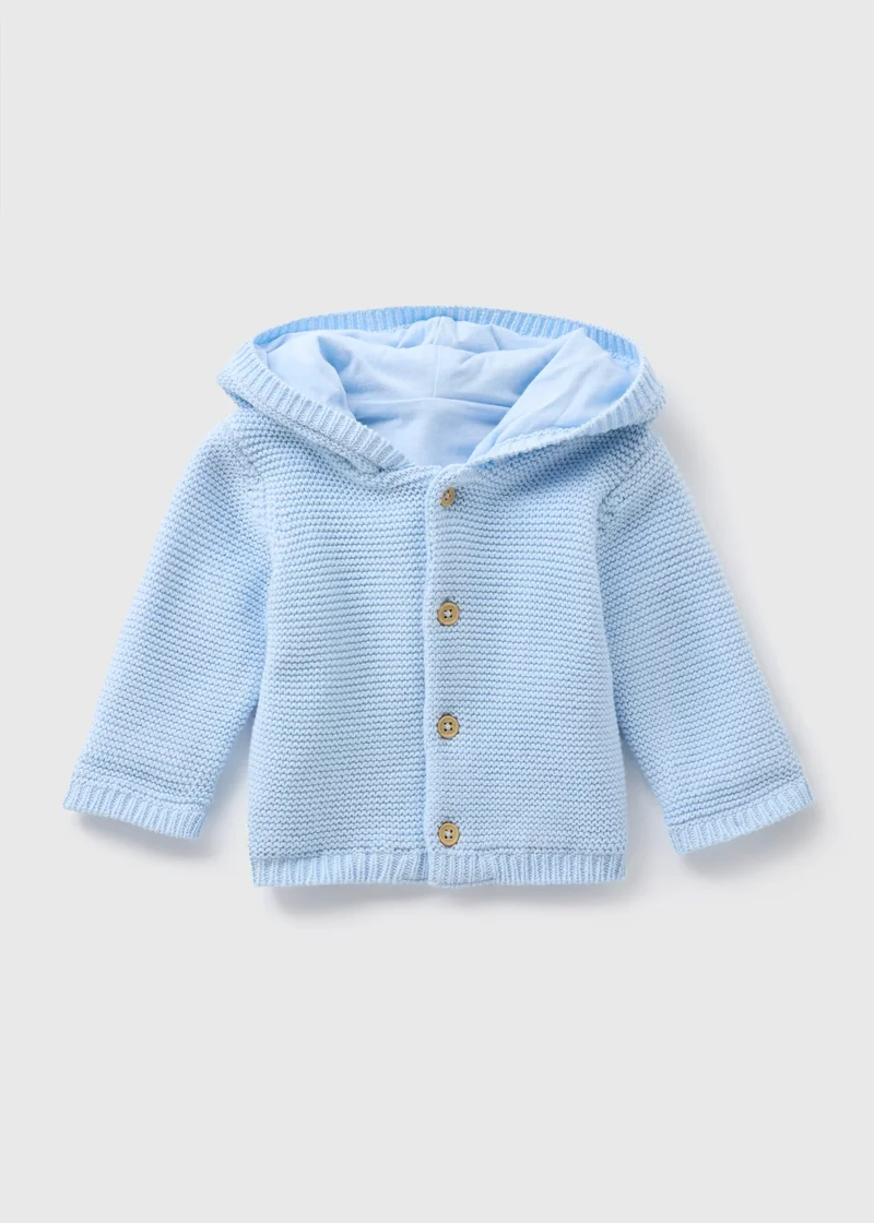 Matalan Baby Blue Jersey Lined Knitted Cardigan