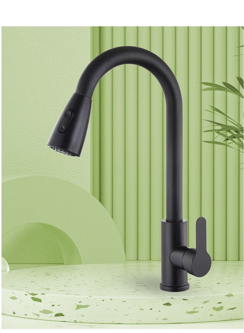 Captaintech High Arc Kitchen Faucet with Pull Down Sprayer, Single Handle Kitchen Sink Faucet with Deck Plate, Stainless Steel Brushed Nickel Finish - Image 2