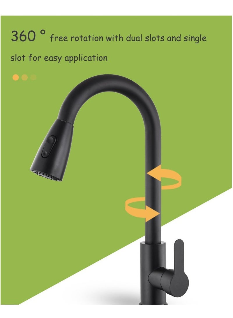 Captaintech High Arc Kitchen Faucet with Pull Down Sprayer, Single Handle Kitchen Sink Faucet with Deck Plate, Stainless Steel Brushed Nickel Finish - Image 5