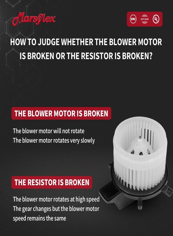 Marsflex Front Blower Motor 700216 for 2008-2017 Dodge Grand Caravan Durango, for Chrysler Town & Country, for Jeep Grand Cherokee, 2009 2010 2011 2012 2013 2014 2015 2016 Blower Motor OE: 68079477AB - Image 4