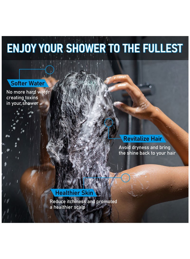 عبوة بديلة لفلتر رأس الدش بفيتامين C وE 2-حزمة مع كرات معدنية، متوافقة مع رأس دش AquaHomeGroup المفلتر للمياه العسيرة، تزيل الكلور والفلورايد والمعادن الثقيلة. - Image 5