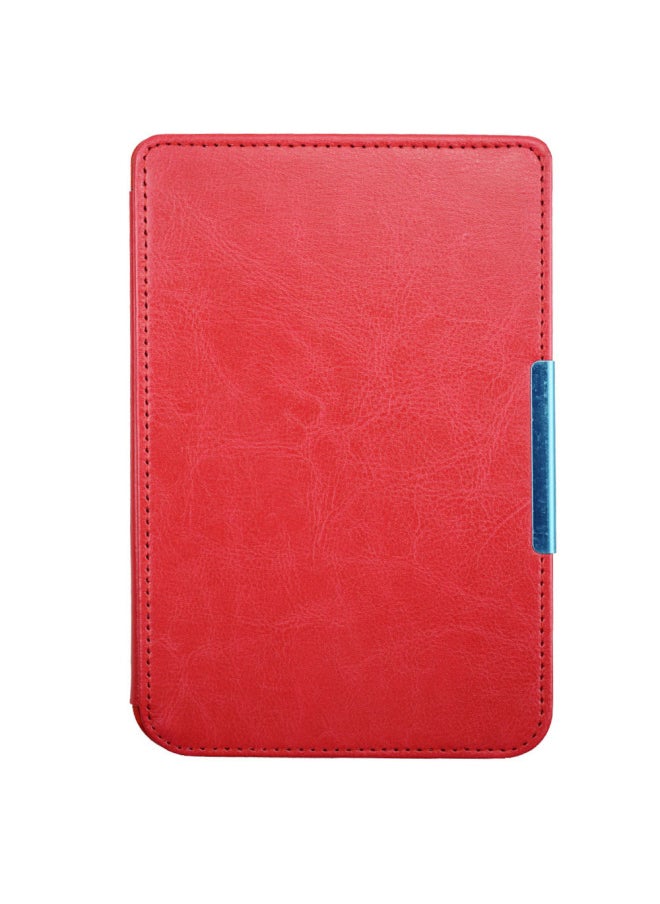 Generic - Pocketbook626 Electronic Book Protective Cover Touch Lux23 Magnetic Attraction PU Leather Shell Simple Style In Stock-Color:Red-Applicable Model:Pocketbook Touch Lux2/3(PB 626) - Image 1