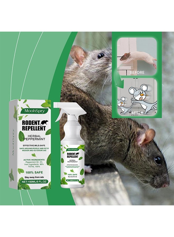 MOONSPRY Rodent Repellent Spray 150ml, Natural Indoor & Outdoor Control for Mice and Rats, Plant-Based, Extra-Strong Formula - Image 2