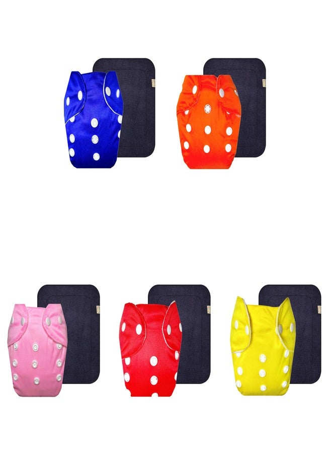 حفاضات دمبلدو لايت القماشية مع حشوة سوداء (عبوة من 5) | شعور بالجفاف والراحة | تهوية جيدة | سهلة التنظيف | مصممة من قبل الأمهات | من 3 أشهر إلى سنتين | للجنسين - Image 1