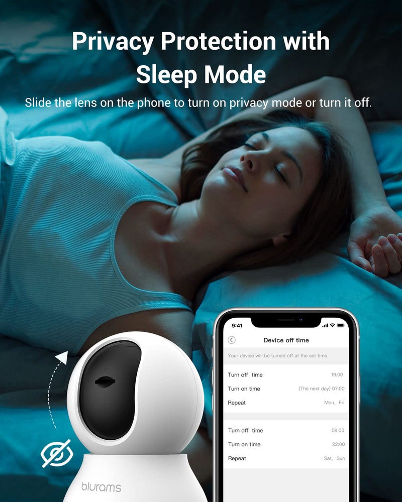 blurams Security Camera 2K, Baby Monitor Dog Camera 360-degree for Home Security (White-2Pack) - Image 5