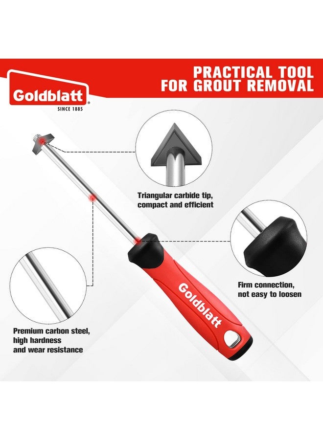 جولدبلات أداة إزالة الجص من جولدبلات مع طرف كربيد بديل - منظف احترافي للجص، مزيل للحشو، مكشطة بمقبض ناعم، لتنظيف فجوات بلاط السيراميك للأرضيات، أو مفاصل البلاط أو زواياه - Image 2