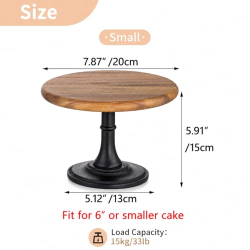NUPTIO Wood Cupcake Stand Display Wooden Cake Pedestal Stands Round Dessert Riser Cookie Serving Tray Vintage Pie Plate Holder Farmhouse Table Decor for Wedding Party Christmas 787 Inch20cm - Image 3
