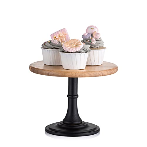 NUPTIO Wood Cupcake Stand Display Wooden Cake Pedestal Stands Round Dessert Riser Cookie Serving Tray Vintage Pie Plate Holder Farmhouse Table Decor for Wedding Party Christmas 787 Inch20cm - Image 1