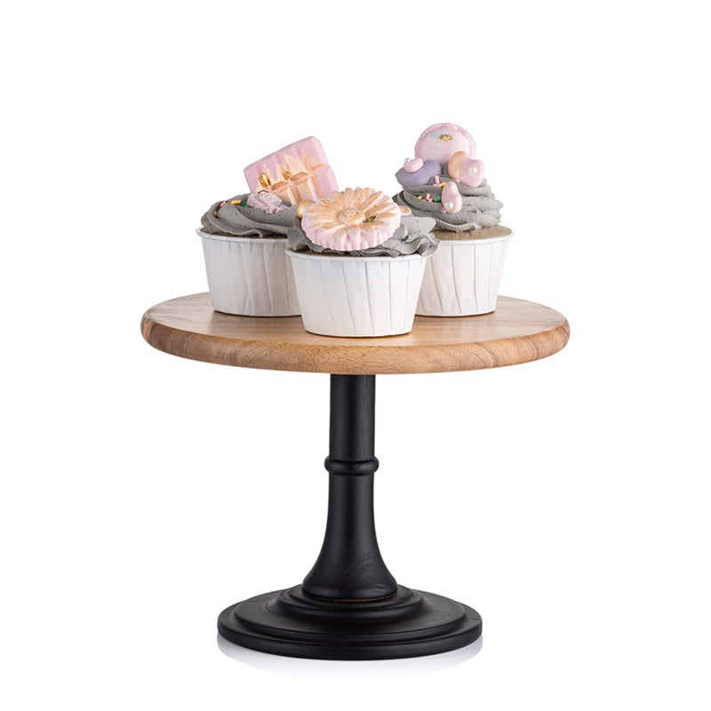 NUPTIO Wood Cupcake Stand Display Wooden Cake Pedestal Stands Round Dessert Riser Cookie Serving Tray Vintage Pie Plate Holder Farmhouse Table Decor for Wedding Party Christmas 787 Inch20cm - Image 2