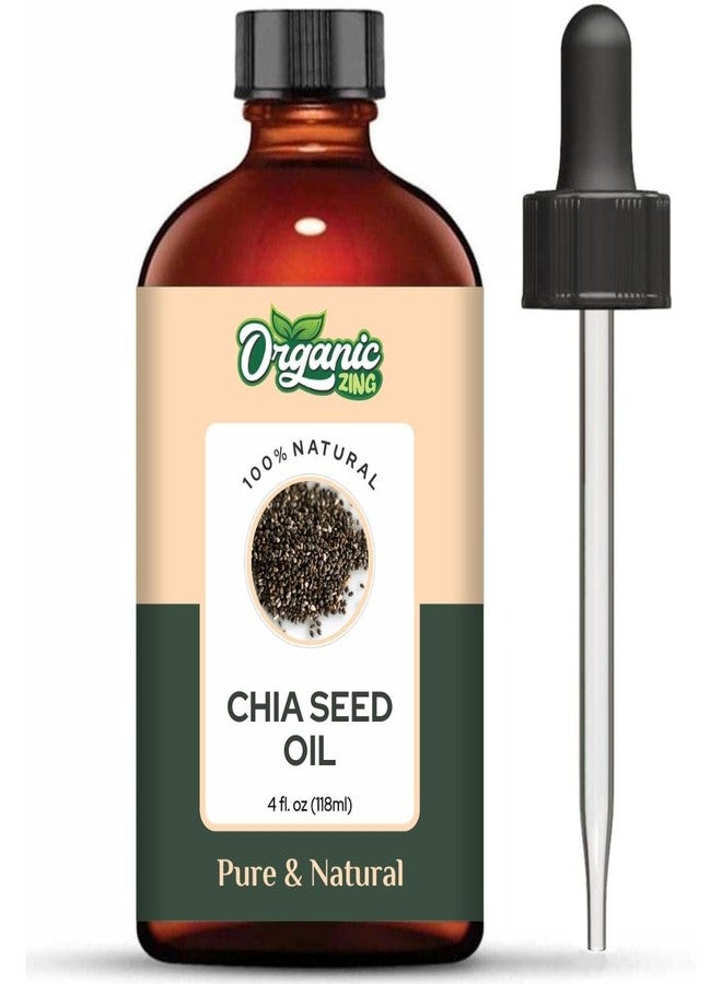 Organic Zing Chia Seed Oil 118 ml - Cosmetic Grade Chia Seed Carrier Oil for Skin & Hair Care | Omega-Rich Lightweight Oil for DIY Beauty Formulations - Image 1