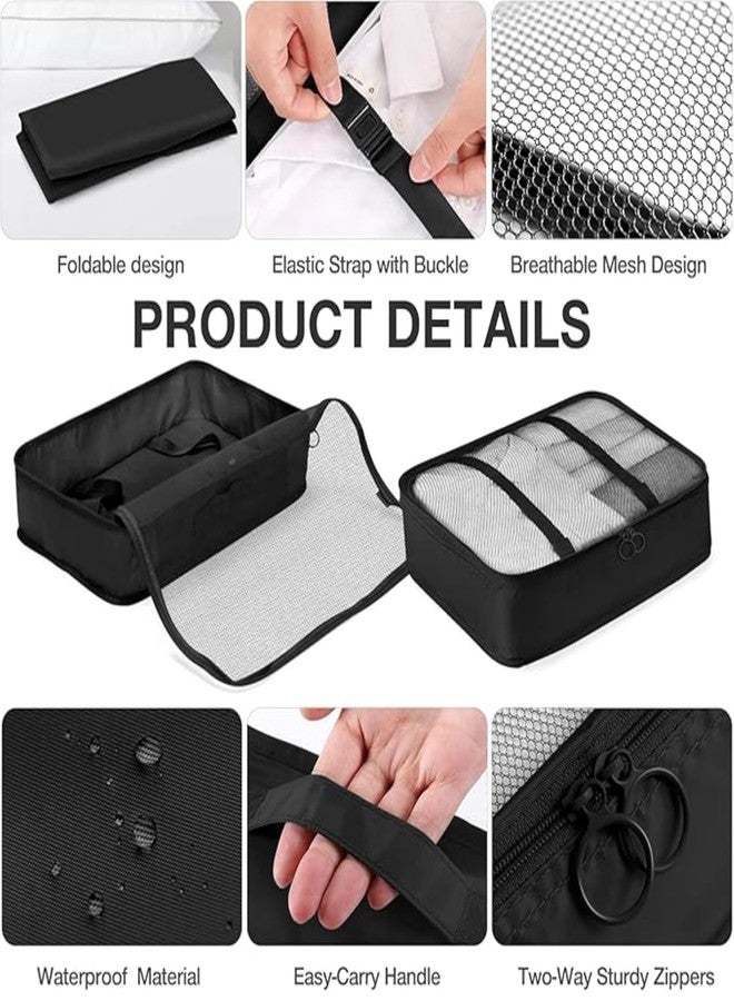 LOVHIDE Polyester 10 Pcs Travel Organizer Pouch Packing Cubes Set | Space Saver Bags for Clothes Shoes Toiletry Laundry Underwear Socks Cosmetics | Portable Luggage Storage (Dark Blue, Pack of 10) - Image 5