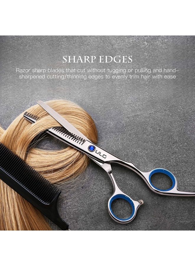 ULG Hair Cutting Scissors Thinning Shears Kit ULG Professional Barber Hairdressing Texturizing Salon Razor Edge Scissor Japanese Stainless Steel 6.5 inch - Image 5