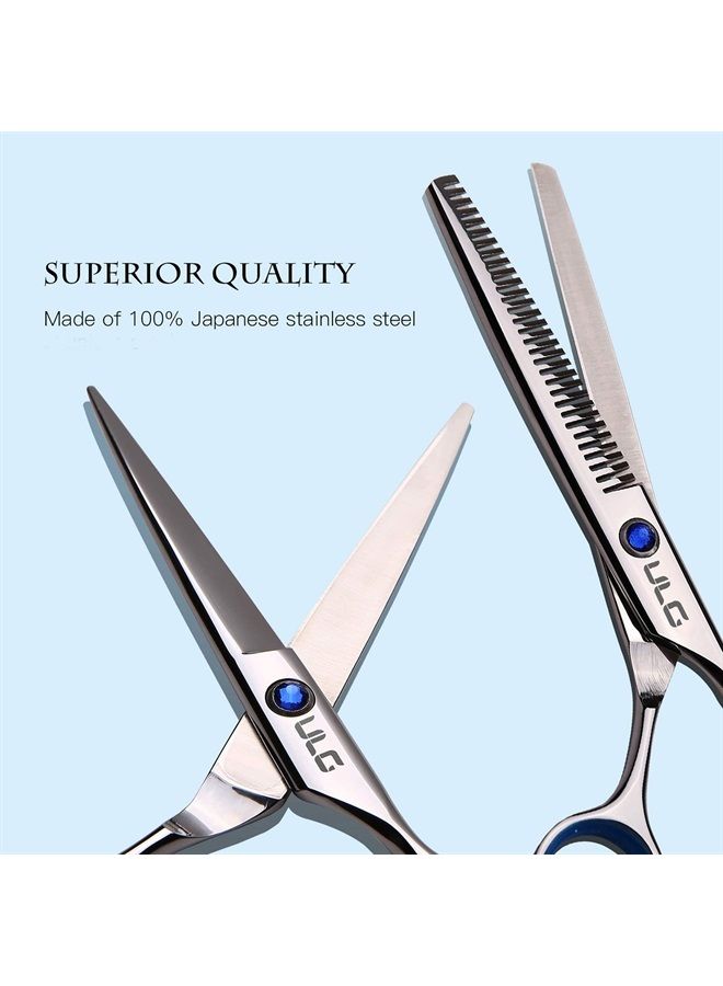 ULG Hair Cutting Scissors Thinning Shears Kit ULG Professional Barber Hairdressing Texturizing Salon Razor Edge Scissor Japanese Stainless Steel 6.5 inch - Image 4