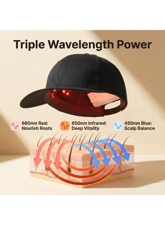 BlueFire Advanced Red Infrared Light Therapy Hair Regrowth Cap - 56 Medical Grade LED Diodes | 450nm 660nm 850nm Wavelengths | Rechargeable Portable Hair Growth Hat for Men & Women | Scalp Care Anti Hair Loss Device - Image 3