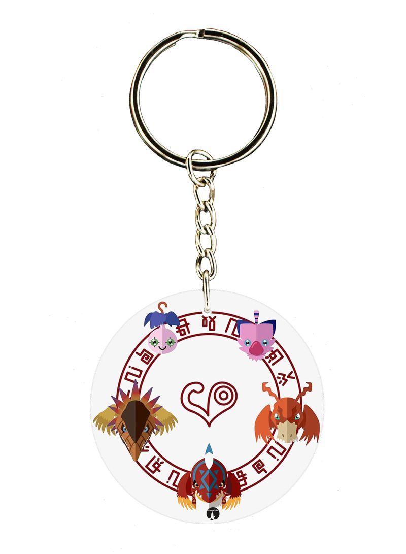 Double Sided Anime Digimon Printed Keychain
