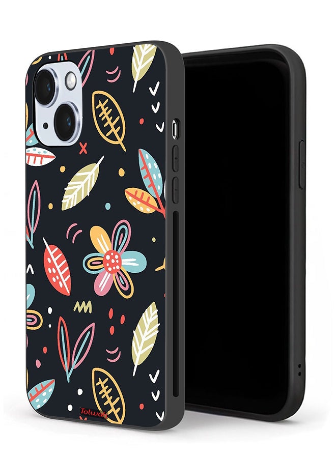 Tolwak Apple iPhone 14 Protective Case Flowers And Leaves Abstract Art - Image 1