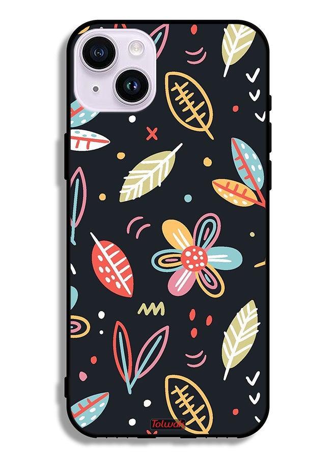 Tolwak Apple iPhone 14 Protective Case Flowers And Leaves Abstract Art - Image 2