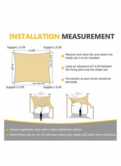 Excefore Sun Shade Sail, Waterproof Outdoor Rectangle Shade Canopy UV Block Awning, Sunrays Block Awning for Patio, Carport, Backyard, Garden and More (96"*118")  - Image 3