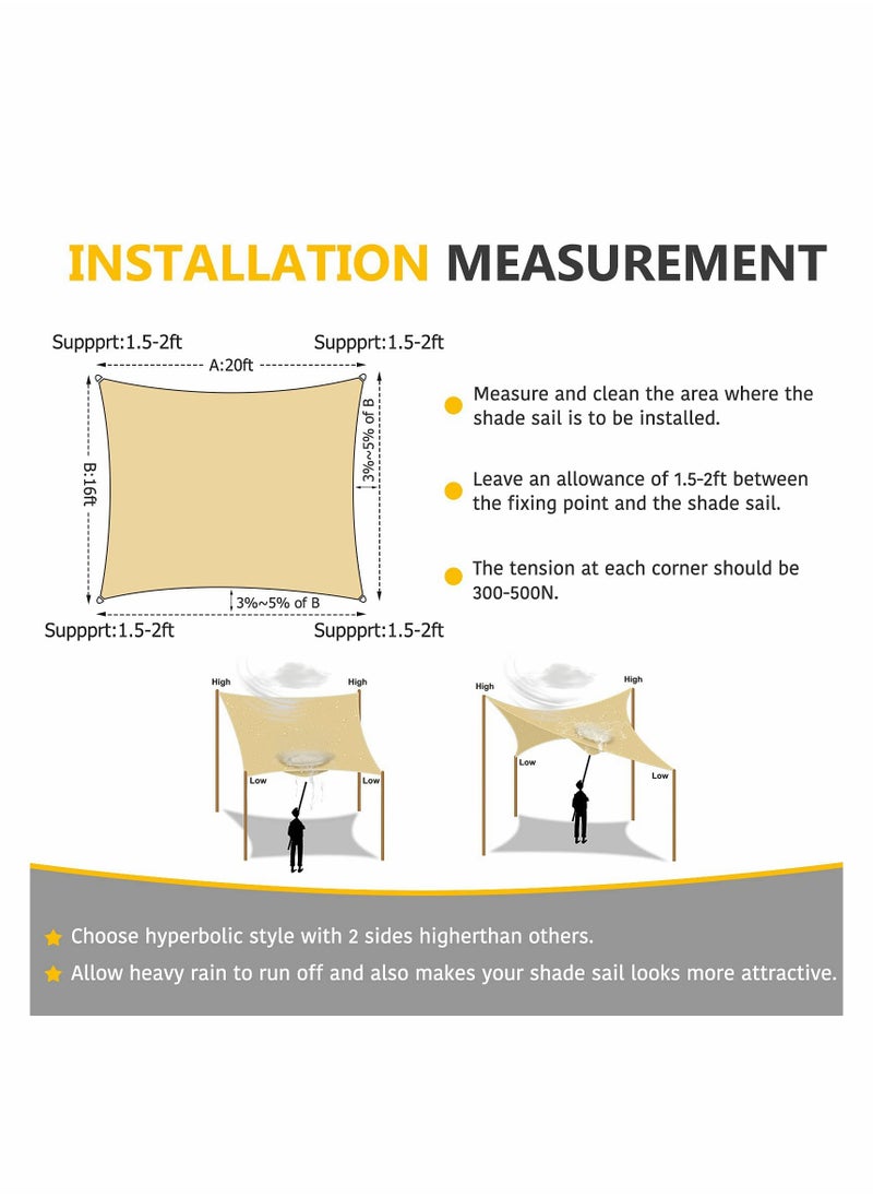 Excefore - Sun Shade Sail, Waterproof Outdoor Rectangle Shade Canopy UV Block Awning, Sunrays Block Awning for Patio, Carport, Backyard, Garden and More (96"*118") - Image 1