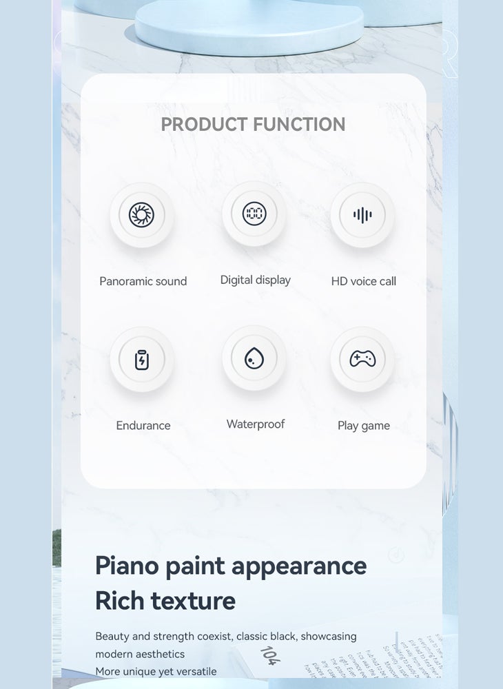 تشوميل سماعة بلوتوث جديدة، عمر بطارية طويل للغاية، بطارية كبيرة، شاشة عرض رقمية داخل الأذن، سماعة أذن قابلة للشحن 5.4 - Image 4