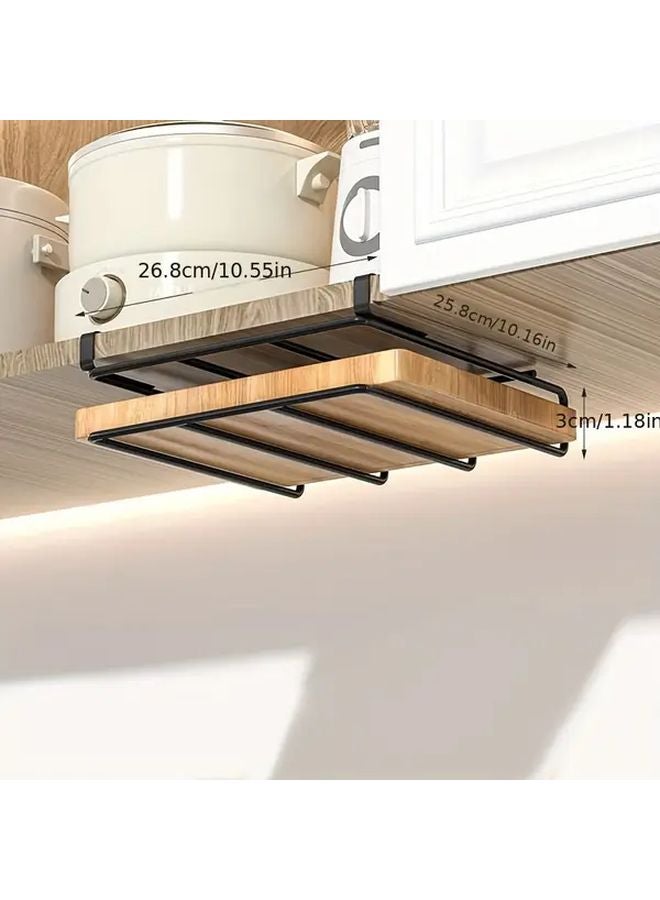 رف تخزين مزدوج الطبقات من الفولاذ المقاوم للصدم لتخزين ألواح التقطيع وأغطية القدور تحت الخزانة - Image 4