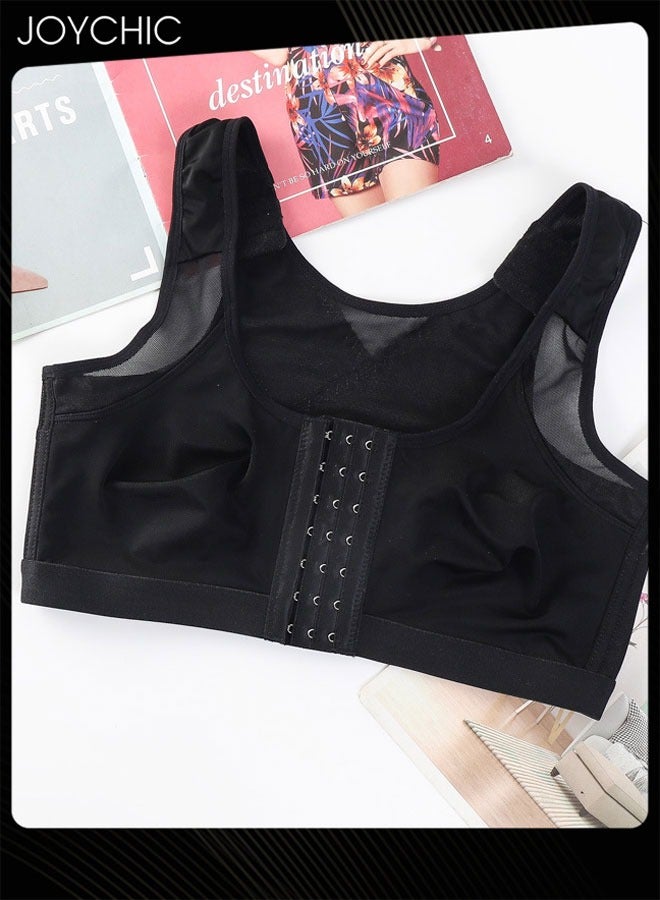 Joychic سوتيان رياضي نسائي صيفي رقيق وقابل للتنفس مع إغلاق أمامي ودعم خلفي بدون أسلاك تغطية كاملة مضاد للصدمات للجري والتدريب واللياقة البدنية - Image 3