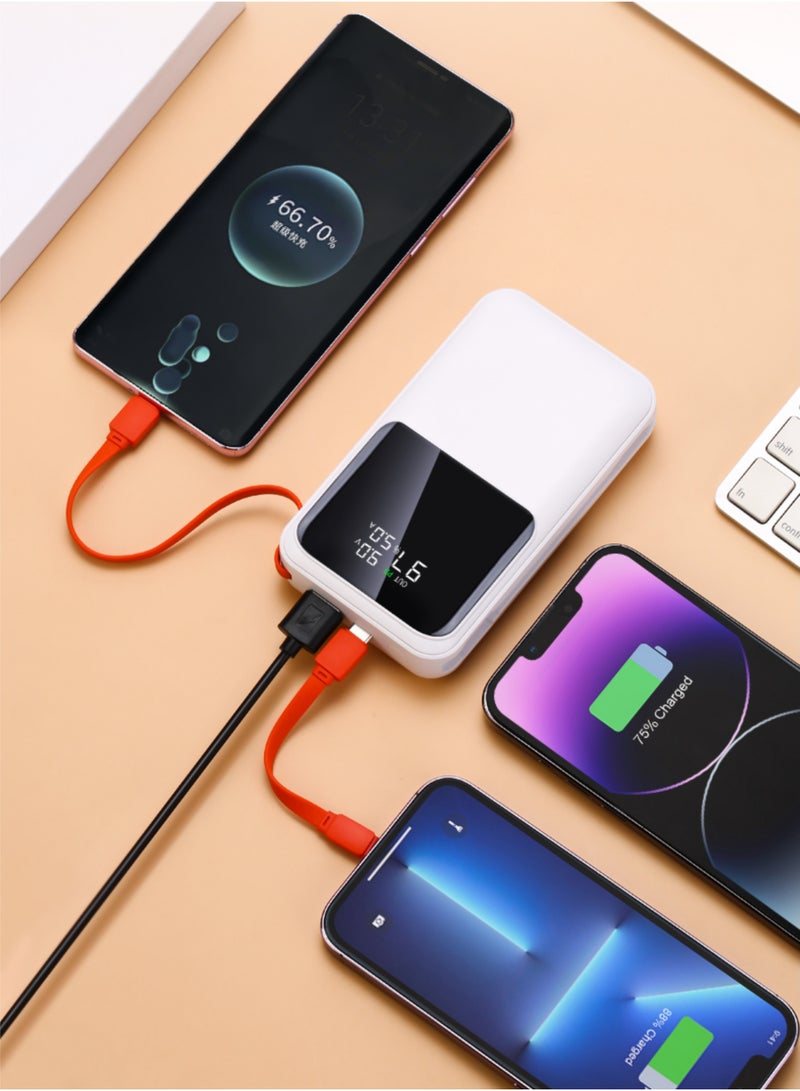 Rock Pow 45W Portable Charger Small 20000mAh Power Bank with Build in USB-C Cable and Lightning Cable with 2 ports,USB-A and  Type-C PD Fast Charging  Charger for phone and Computer iPhone 16 15 Samsung S25 S24 led digital display can be used on Airplane - Image 5
