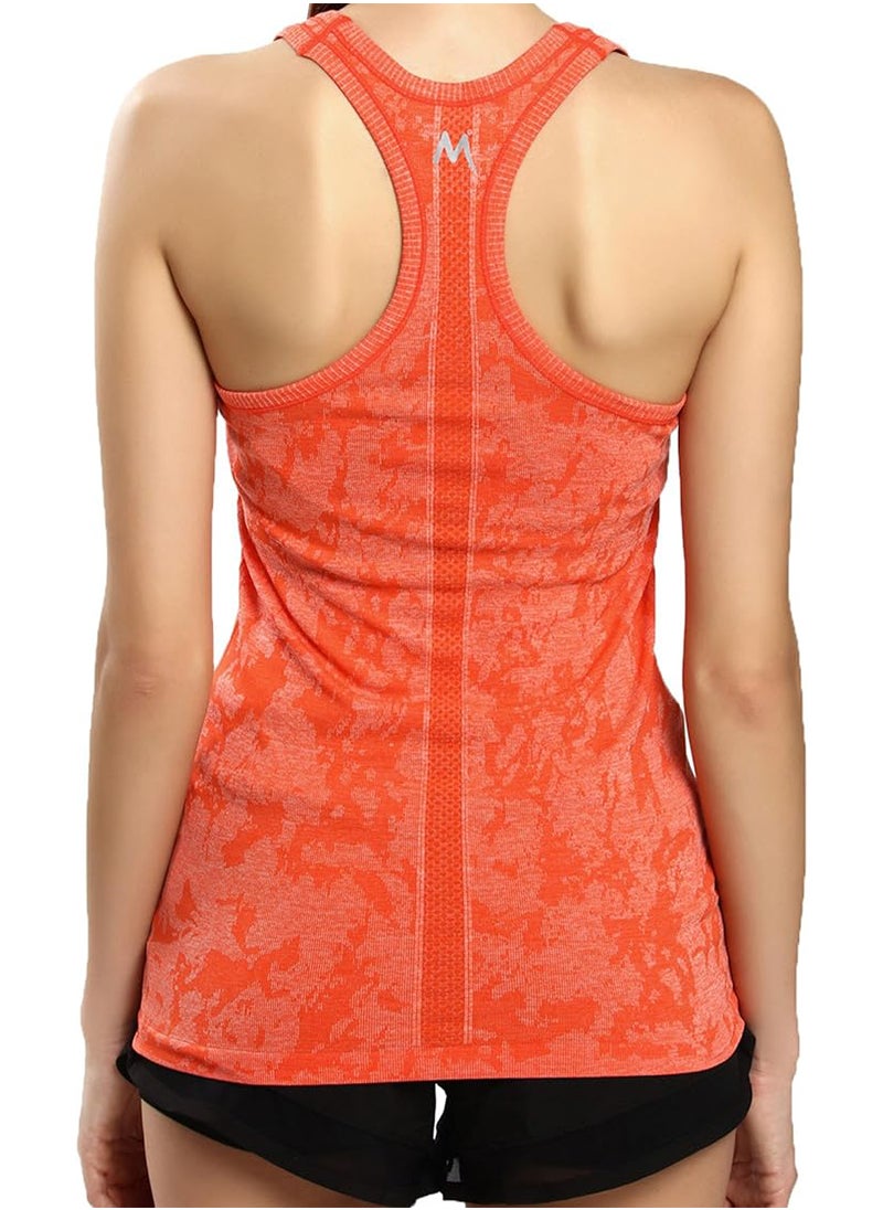 Sharpdo - Women's Camouflage Jacquard Wide Strap Scoop Neck Yoga Tank Top - Image 1