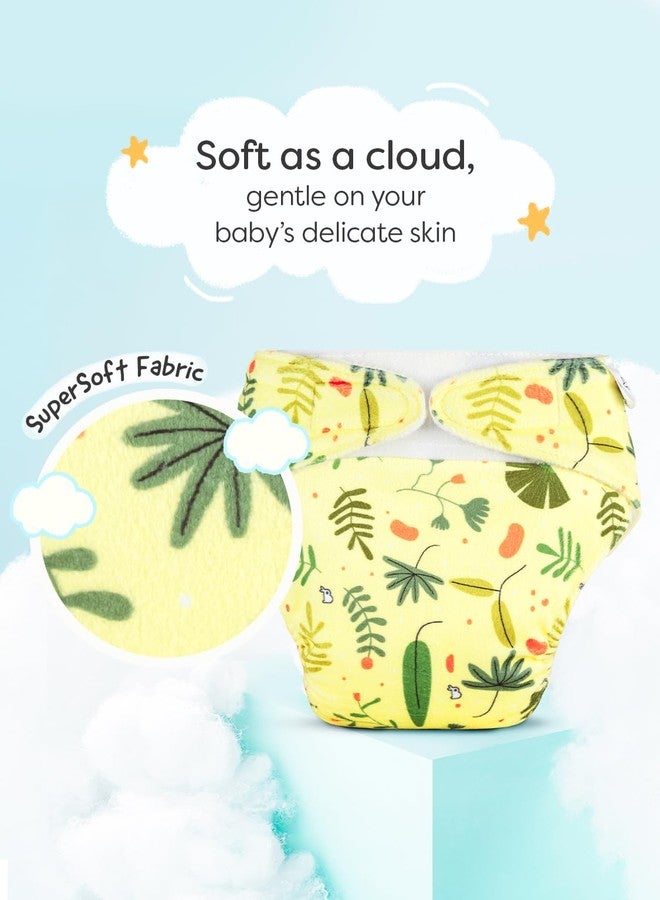 SuperBottoms Freesize UNO SuperSoft Cloth Diaper (with Velcro) | Reusable, Adjustable Cloth Diaper for Babies | Dry Feel Comfort | Fits from 3 Months to 3 Years | Washable & Rash-Free | Plant Pals - Image 3