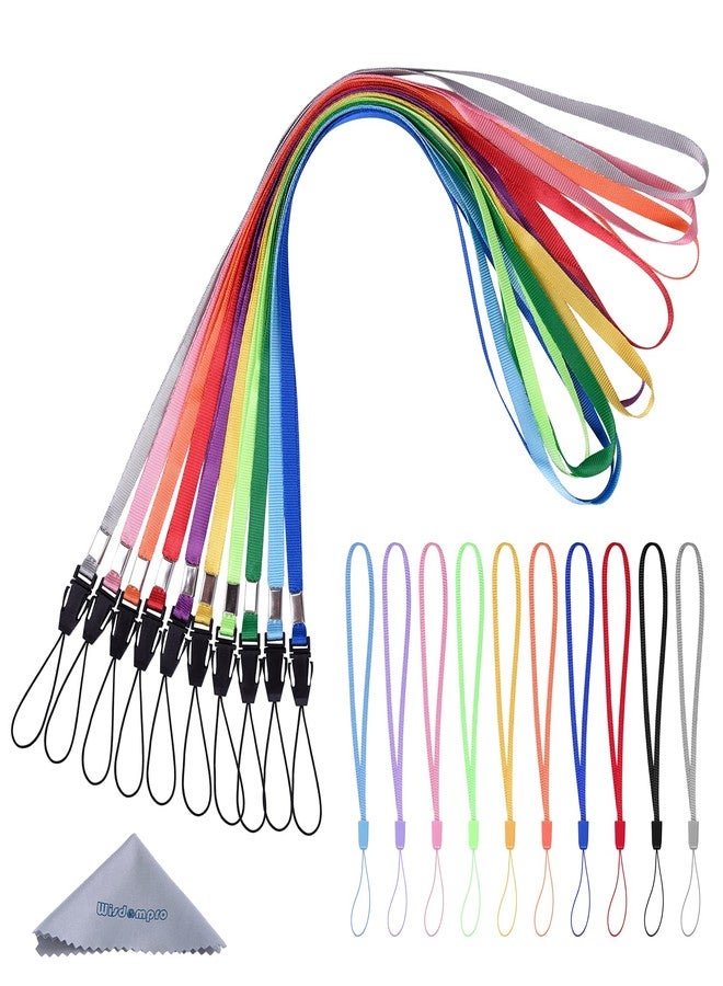 Wisdompro Pack of 20 Lanyard and Wrist Strap, Colourful Lanyards for Adults and Children, Lanyard for ID Cover, USB Stick, Keys (10 Colours) - Image 1