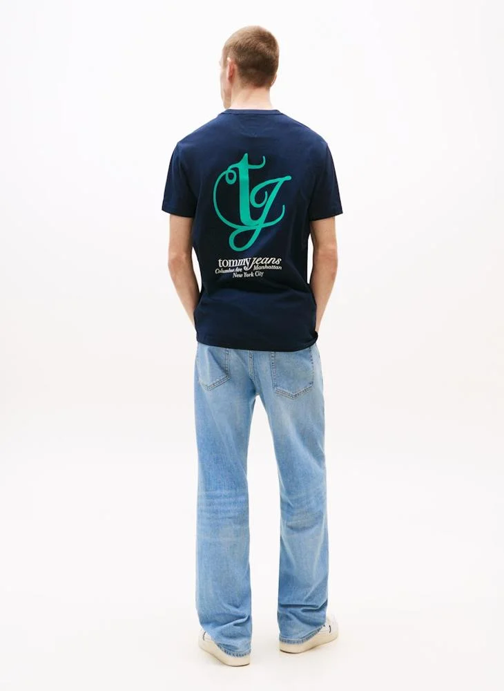 تومي جينز Regular Fit Monogram Short Sleeve T-Shirt
