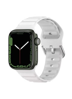 Replacement Strap Ocean Ripple Watch Band For Apple Watch Series 8&7 41mm / SE 2&6&SE&5&4 40mm White